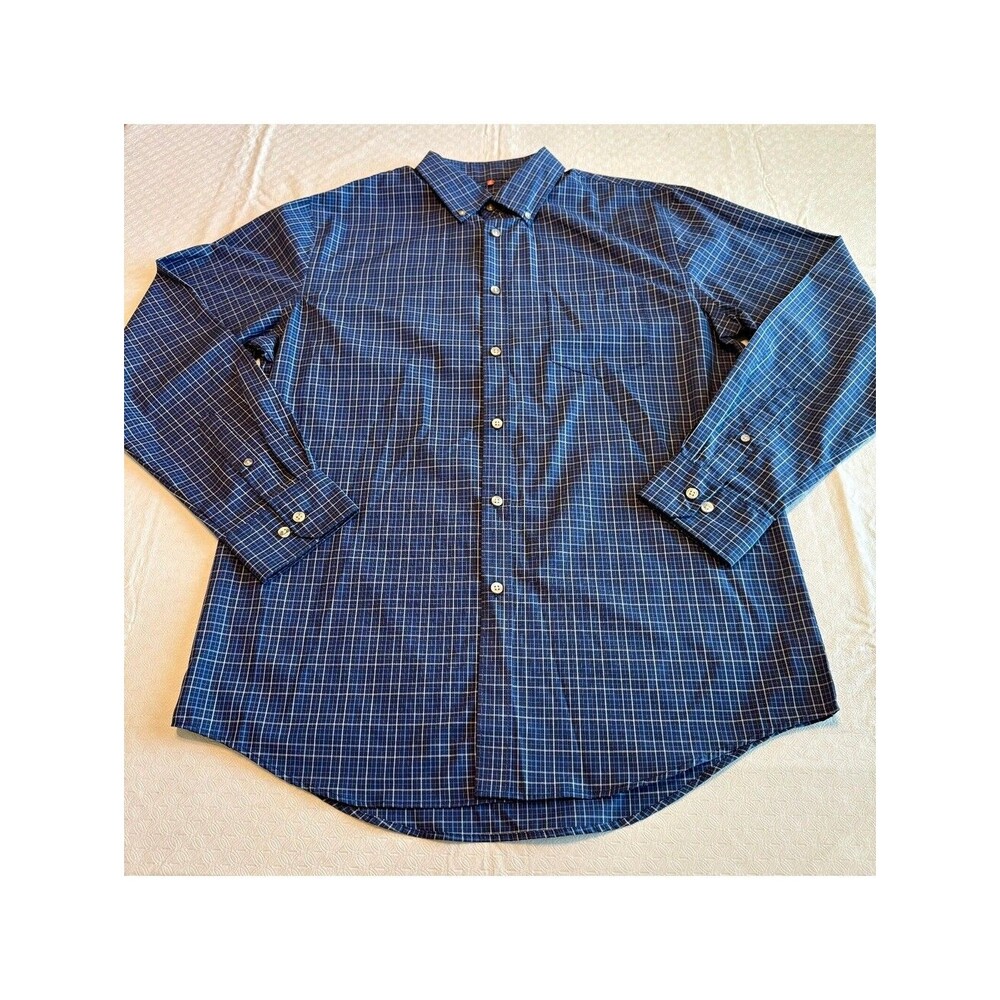 Van Heusen Traveler Men's Button-Down Dress Shirt Medium 15-15.5
